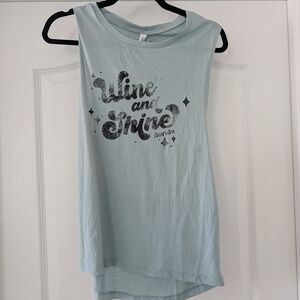 Wine and Shine Florida Graphic Tank Top - Light Blue